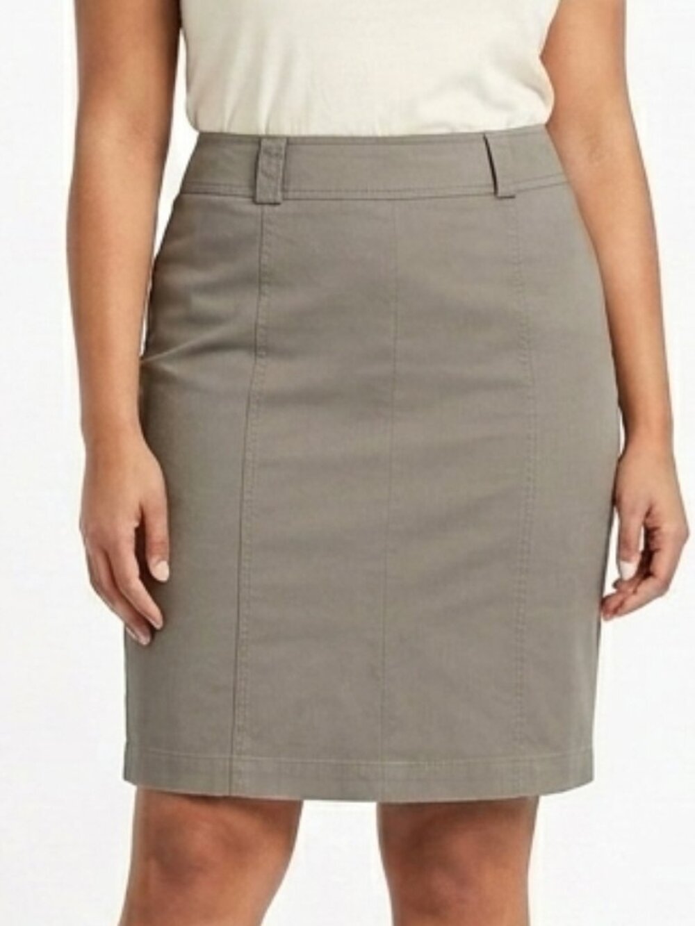 Jacob Dark Taupe Cotton Pencil Skirt NEW- Sz. 13/14